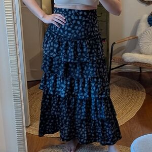 Elegant Black Tiered Skirt